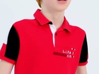 Red Color Blocked Shoulder Trim Detailed Standard Pattern Boys T-Shirt - 11155