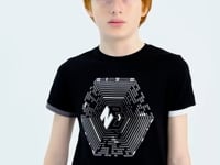 Black Cuff Detailed Printed Standard Fit Boys T-Shirt - 11156