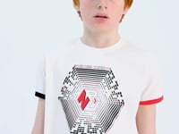 Ecru Collar Three-Color Detailed Print Standard Fit Boys' T-Shirt - 11156