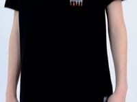 Black Print Detailed O Collar Standard Fit Boys' T-Shirt - 11145