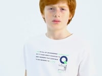 White Print Detailed O Collar Standard Fit Boys T-Shirt - 11145