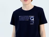 Navy Blue Print Detailed O Collar Standard Fit Boys T-Shirt - 11145
