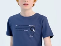Forest Green Print Detailed O Collar Standard Fit Boys T-Shirt - 11145