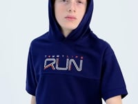 Indigo Kangaroo Pocket Hooded Oversize Boys T-Shirt - 11160
