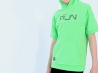 Neon Green Kangaroo Pocket Hooded Oversize Boys T-Shirt - 11160