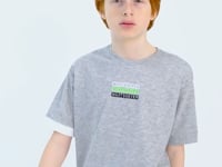 Grey Melange Print O Collar Oversize Boys T-Shirt - 11146