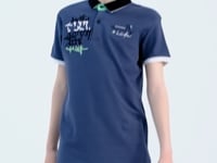 Forest Green Embroidered Detailed Standard Pattern Polo Collar Boys' T-Shirt - 11085