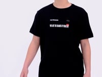Black Print Detailed O Collar Standard Fit Men's Kids T-Shirt - 11117