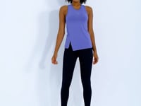 Plato Slit Detailed O Collar Sleeveless Standard Fit Women's Sports Singlet - 97256