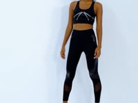 Black Front Back Print Detailed U Collar Slim Fit Women's Sports Bustier - 97252