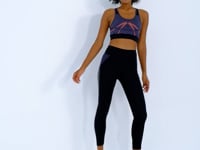Anthracite Front Back Print Detailed U Collar Slim Fit Women's Sports Bustier - 97252