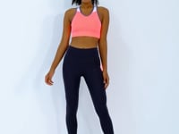 Neon Pink Color Block Back Print Detailed Slim Fit Women's Bustier - 97253