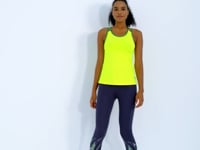 Neon Yellow Double Strapped Back Detailed Standard Fit Women's Sports Singlet - 97258