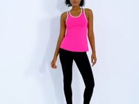 Fuchsia Double Strap Back Detailed Standard Cut Women's Sports Singlet - 97258