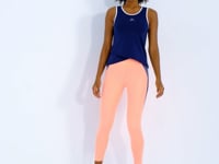 Indigo Logo Printed Bias Tape Trim Standard Cut Women's Sports Singlet - 97255