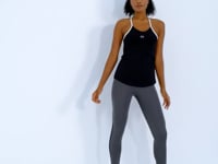 Black Back Cross Strap Detailed Standard Fit Women's Sports Singlet - 97261