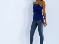 Indigo Back Cross Strap Detailed Standard Fit Women's Sports Singlet - 97261