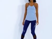 Light Blue Back Cross Strap Detailed Standard Fit Women's Sports Singlet - 97261