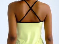 Lemon Back Cross Strap Detailed Standard Cut Women's Sports Singlet - 97261