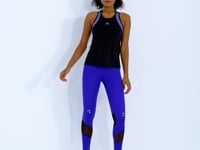 Black Back Color Detailed Logo Printed Standard Cut Women's Sports Singlet - 97257