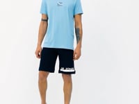 Miles Open Blue Print Men's T-Shirt - 88222