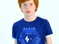 Indigo Cuff Colored Detailed Printed Standard Fit Boys' T-Shirt - 11156