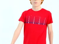 Red Print O Collar Standard Fit Boys T-Shirt - 11149