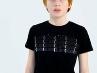 Black Print O Collar Standard Fit Boys' T-Shirt - 11149