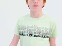 Light Green Print O Collar Standard Fit Boys' T-Shirt - 11149