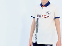 Ecru Print Pattern Standard Fit Polo Collar Boys T-Shirt - 11143