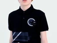 Black Print Detailed Polo Collar Standard Fit Boys T-Shirt - 11094
