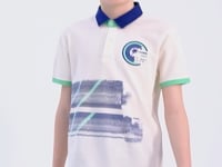 Ecru Print Detailed Polo Collar Standard Fit Boys' T-Shirt - 11094