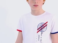 White Print Detailed O Collar Standard Fit Boys T-Shirt - 11131