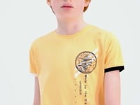 Melon Inside Print Detailed O Collar Standard Cut Boys T-Shirt - 11131