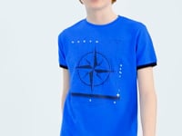 Compass Printed Standard Fit O Collar Boys T-Shirt - 11106