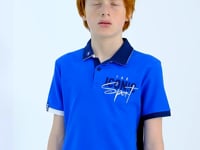 Collar Embroidered Chest Standard Fit Polo Collar Boys T-Shirt - 11139