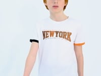 White Print Standard Fit O Collar Boys T-Shirt - 11105