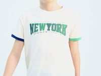 Ecru Print Standard Fit O Neck Boys' T-Shirt - 11105
