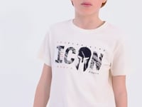 Beige Front Embroidered O Collar Standard Fit Boys' T-Shirt - 11118