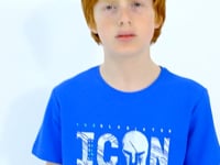 Embroidered O Collar Standard Fit Boys' T-Shirt - 11118