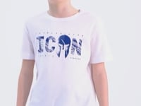 White Front Embroidered O Collar Standard Fit Boys' T-Shirt - 11118