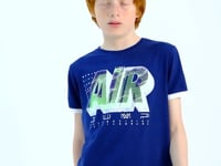 Indigo Print Standard Fit O Collar Boys T-Shirt - 11098