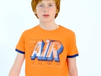 Orange Print Standard Fit O Collar Boys T-Shirt - 11098