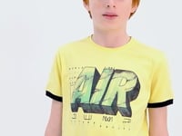 Yellow Print Standard Fit O Neck Boys' T-Shirt - 11098