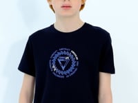 Navy Blue Embroidered Detailed O Collar Standard Fit Boys T-Shirt - 11115