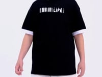 Black Color Block Hooded Kangaroo Pocket Oversize Boys T-Shirt - 11148