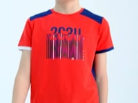 Fiesta Print Detailed O Collar Standard Cut Boys' T-Shirt - 11157
