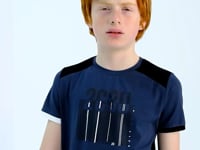 Forest Green Print Detailed O Collar Standard Fit Boys T-Shirt - 11157