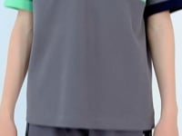 Dark Grey Gradient Embroidered Oversize Boys' T-Shirt - 11159
