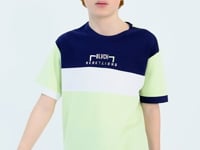 Light Green Color Gradient Embroidered Oversize Boys' T-Shirt - 11159